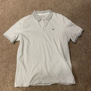 Vineyard Vines Gray Striped Polo
